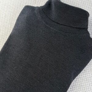Toscano Firenze Mens Charcoal Gray Merino‎ Wool Blend Turtleneck Sweater Size M